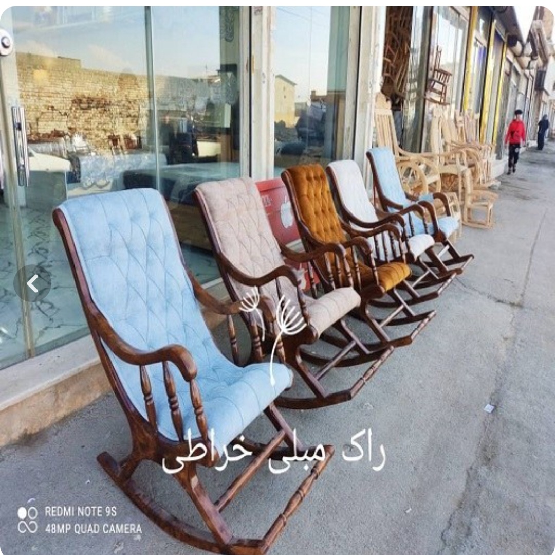 صندلی راک خراطی چوبی جنگلی به قیمت تولیدی رنگ به دلخواه مشتری