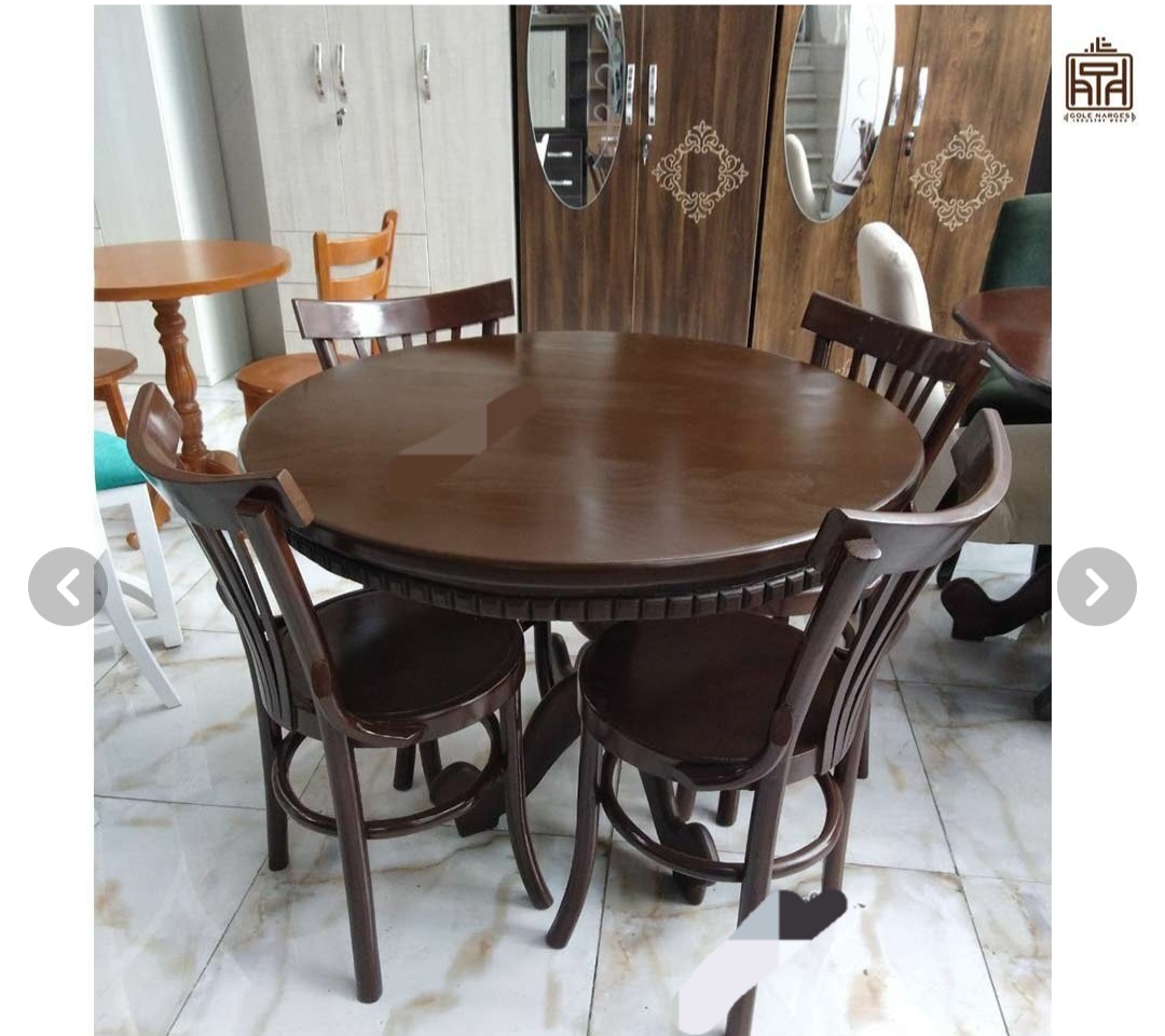 میزنهارخوری ۶نفره لهستانی مدل سناتور راش چوبی بامیز عروس